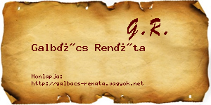 Galbács Renáta névjegykártya